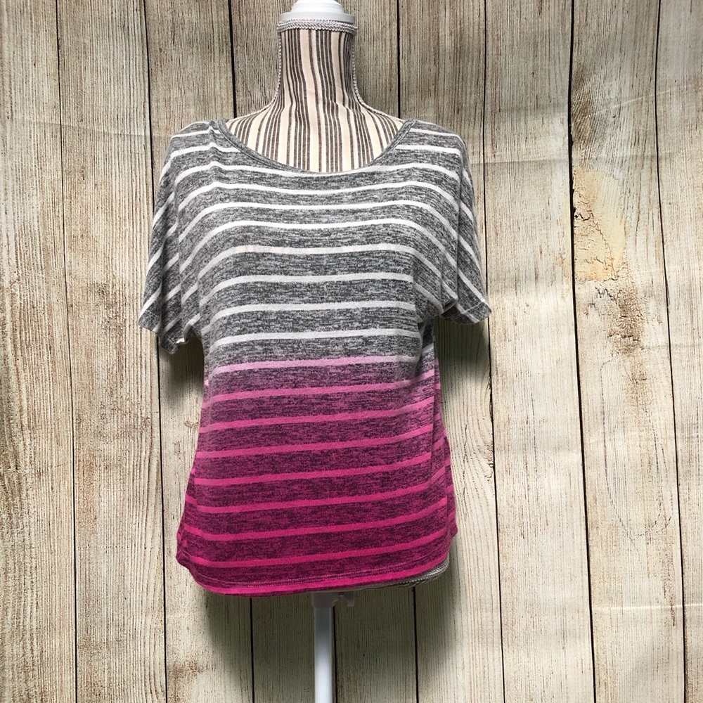 Pink & grey comfy casual small blouse